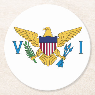 Vlag van de Amerikaanse Maagdeneilanden Ronde Kartonnen Onderzetter