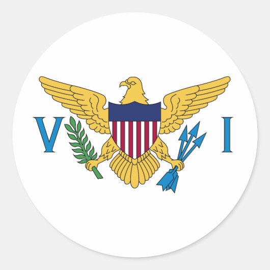 Vlag van de Amerikaanse Maagdeneilanden Ronde Sticker (Voorkant)