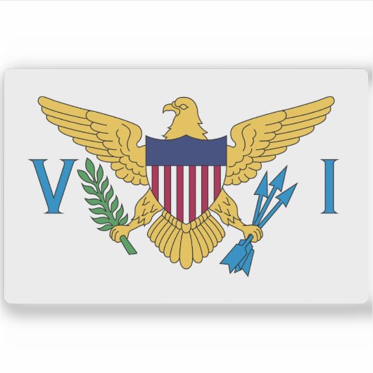 Vlag van de Amerikaanse Maagdeneilanden Sticker (Voorkant)