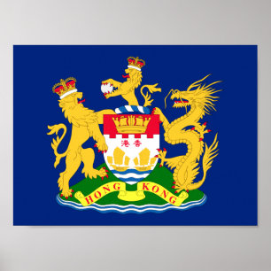 Vlag van de autonome beweging Hongkong - 龍 港 獅港旗]] Poster