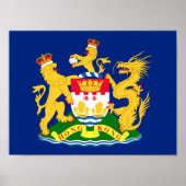 Vlag van de autonome beweging Hongkong - 龍 港 獅港旗]] Poster (Voorkant)
