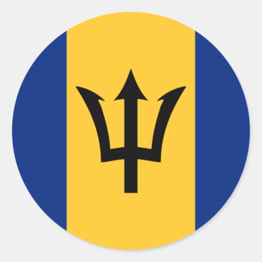 Vlag van de Barbados-Sticker Ronde Sticker (Voorkant)