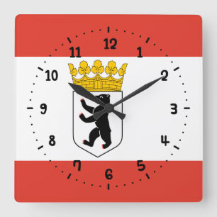 Vlag van de Berlijnse muur Vierkante Klok