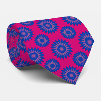 vlag van de bisexualiteitspride / roze bloempatroo stropdas
