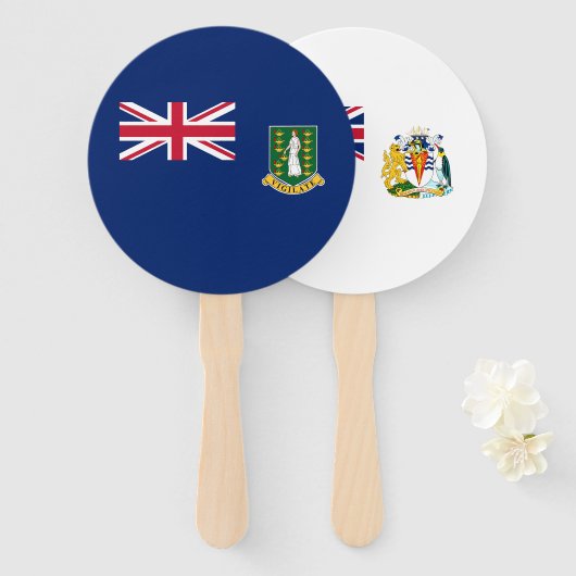 vlag van de Britse Maagdeneilanden Handwaaier (Voorkant en achterkant)