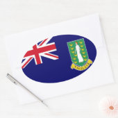 vlag van de Britse Maagdeneilanden Ovale Sticker (Envelop)