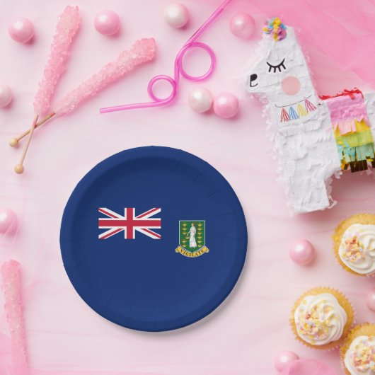 vlag van de Britse Maagdeneilanden Papieren Bordje (Feest)