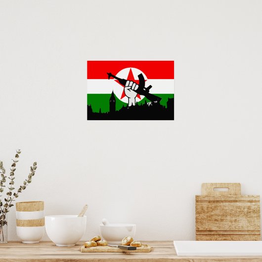 Vlag van de Britse Republikeinse Vluchtelingen bov Poster (Keuken)