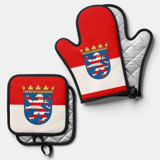 Vlag van de Button Hesse Pinback Ovenwant & Pannenlap Set (Voorkant / Achterkant)