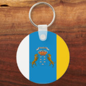 vlag van de Canarische Eilanden (Spanje) Sleutelhanger (Voorkant)
