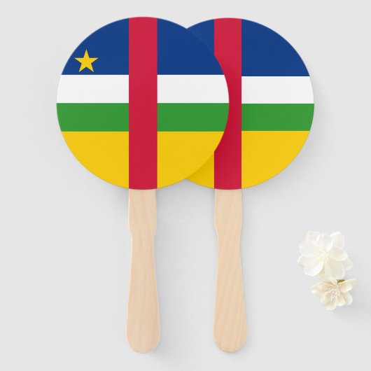 Vlag van de Centraal-Afrikaanse Republiek Handwaaier (Voorkant en achterkant)