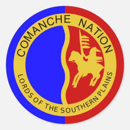 Vlag van de Comanche Nation Ronde Sticker (Voorkant)