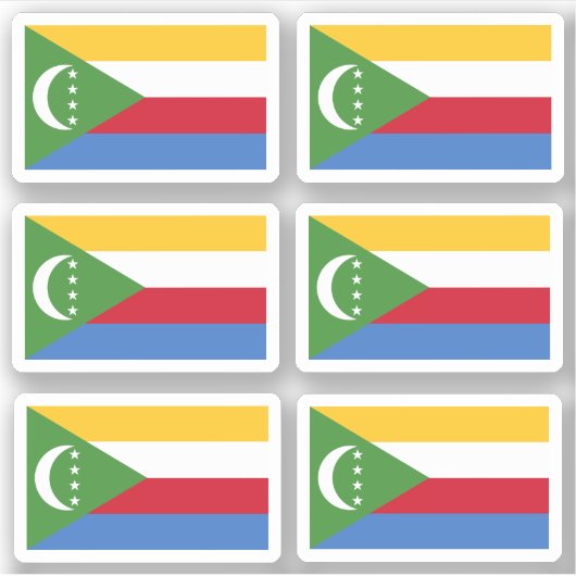 Vlag van de Comoren - een collectie sticker (Voorkant)