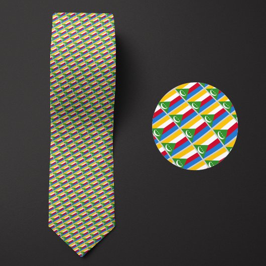 Vlag van de Comoren Patroon Stropdas