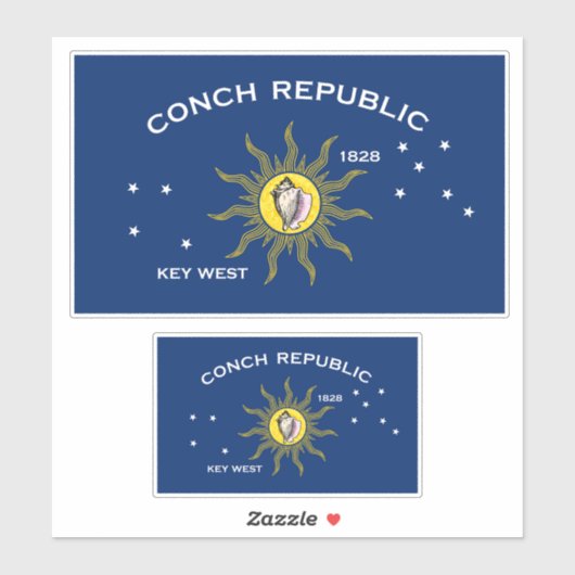 Vlag van de Conch-republiek, vlag van het sleutelw Sticker (Vel)