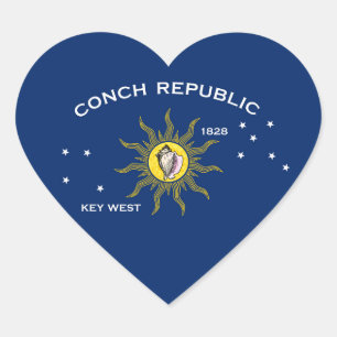 Vlag van de Conch Republiek, Vlag van Key West Hart Sticker
