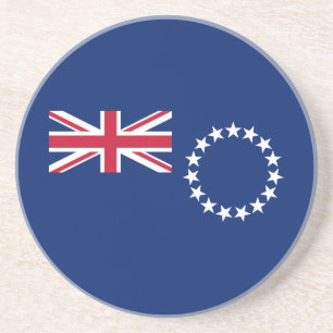 Vlag van de Cookeilanden Zandsteen Onderzetter