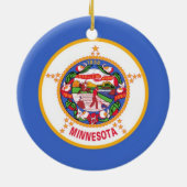 vlag van de deelstaat Minnesota Keramisch Ornament (Achterkant)
