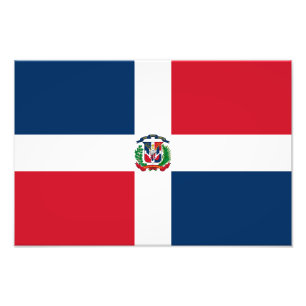 Vlag van de Dominicaanse Republiek Foto Afdruk