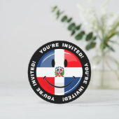 Vlag van de Dominicaanse Republiek Glossy Round Kaart (Staand voorkant)