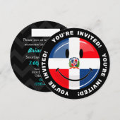 Vlag van de Dominicaanse Republiek Glossy Round Kaart (Voorkant / Achterkant)