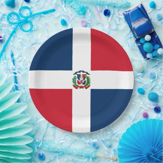 Vlag van de Dominicaanse Republiek Papieren Bordje (Feest)