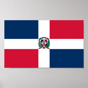 Vlag van de Dominicaanse Republiek Poster