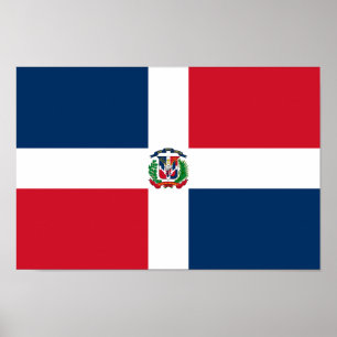 Vlag van de Dominicaanse Republiek Poster