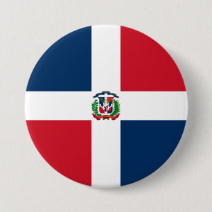 Vlag van de Dominicaanse Republiek Ronde Button 7,6 Cm