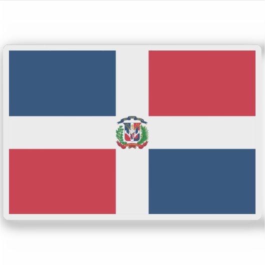 Vlag van de Dominicaanse Republiek Sticker (Voorkant)