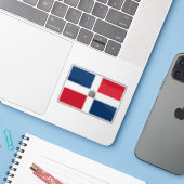 Vlag van de Dominicaanse Republiek Sticker (Laptop met iPhone)