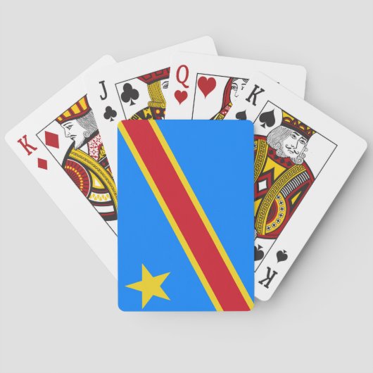 Vlag van de DRC (Democratische Republiek Congo) Pokerkaarten (Achterkant)
