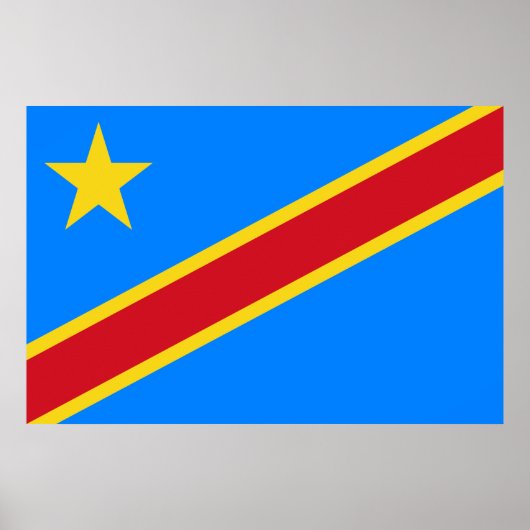 Vlag van de DRC (Democratische Republiek Congo) Poster (Voorkant)