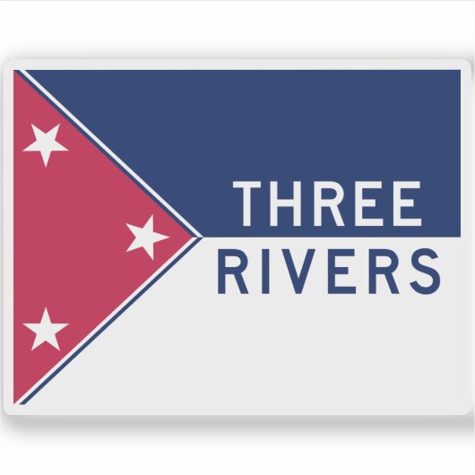 Vlag van de Drie Rivieren, Michigan Sticker (Voorkant)