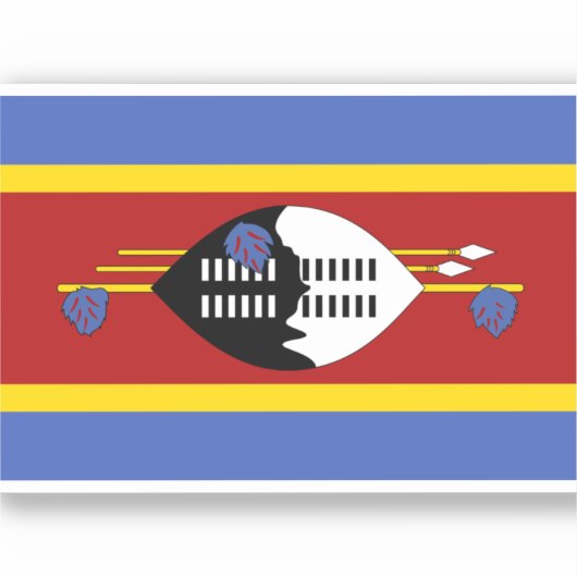 Vlag van de Eswatini-Sticker Sticker (Voorkant)