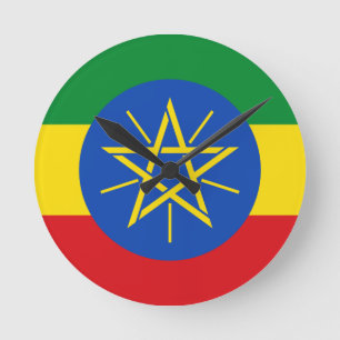 Vlag van de Ethiopische wandklok Ronde Klok
