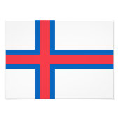vlag van de Faeröer Foto Afdruk (Voorkant)