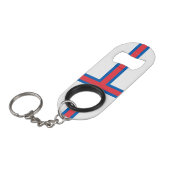 vlag van de Faeröer Mini Flessenopener (Voorkant Gekanteld)