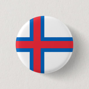vlag van de Faeröer Ronde Button 3,2 Cm