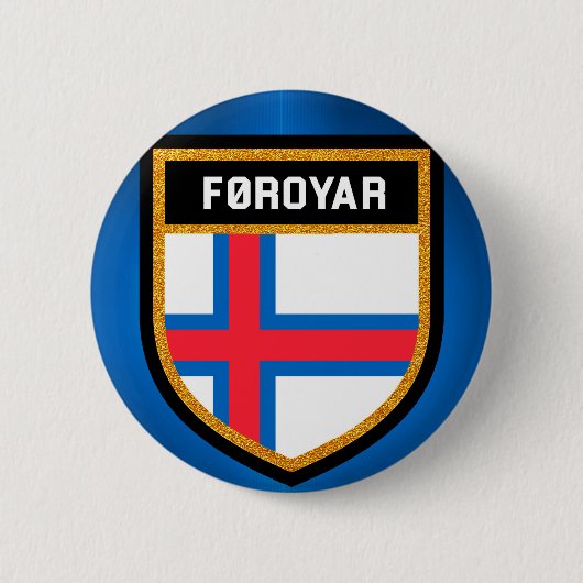 vlag van de Faeröer Ronde Button 5,7 Cm (Voorkant)