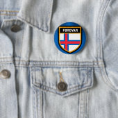 vlag van de Faeröer Ronde Button 5,7 Cm (In situ)