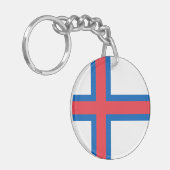 vlag van de Faeröer Sleutelhanger (Voorkant Links)