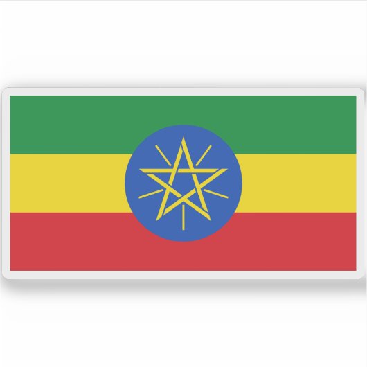 Vlag van de Federale Democratische Republiek Ethio Sticker (Voorkant)