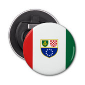 Vlag van de Federatie Bosnië-Herzegovina Button Flesopener (Voorkant)