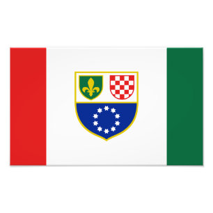 Vlag van de Federatie van Bosnië en Herzegovina Foto Afdruk