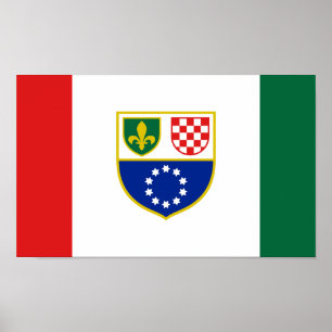 Vlag van de Federatie van Bosnië en Herzegovina Poster
