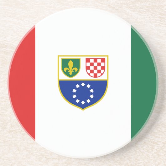 Vlag van de Federatie van Bosnië en Herzegovina Zandsteen Onderzetter (Voorkant)