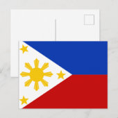 Vlag van de Filipijnen Briefkaart (Voorkant / Achterkant)
