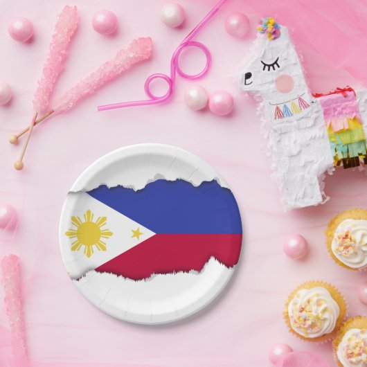 Vlag van de fillipinen papieren bordje (Feest)