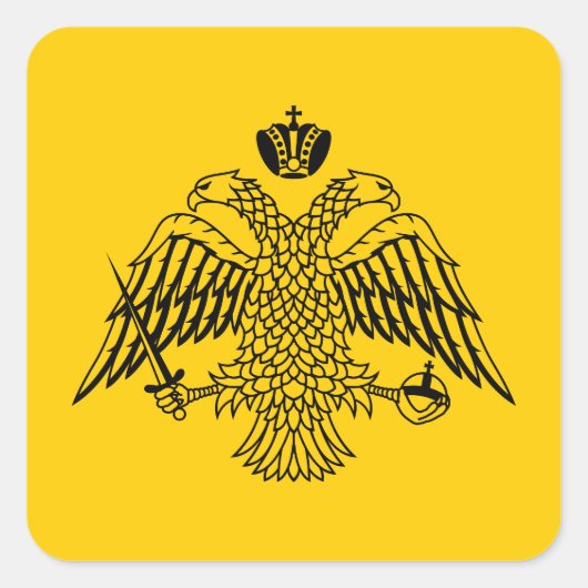 Vlag van de Grieks-Orthodoxe Kerk Vierkante Sticker (Voorkant)